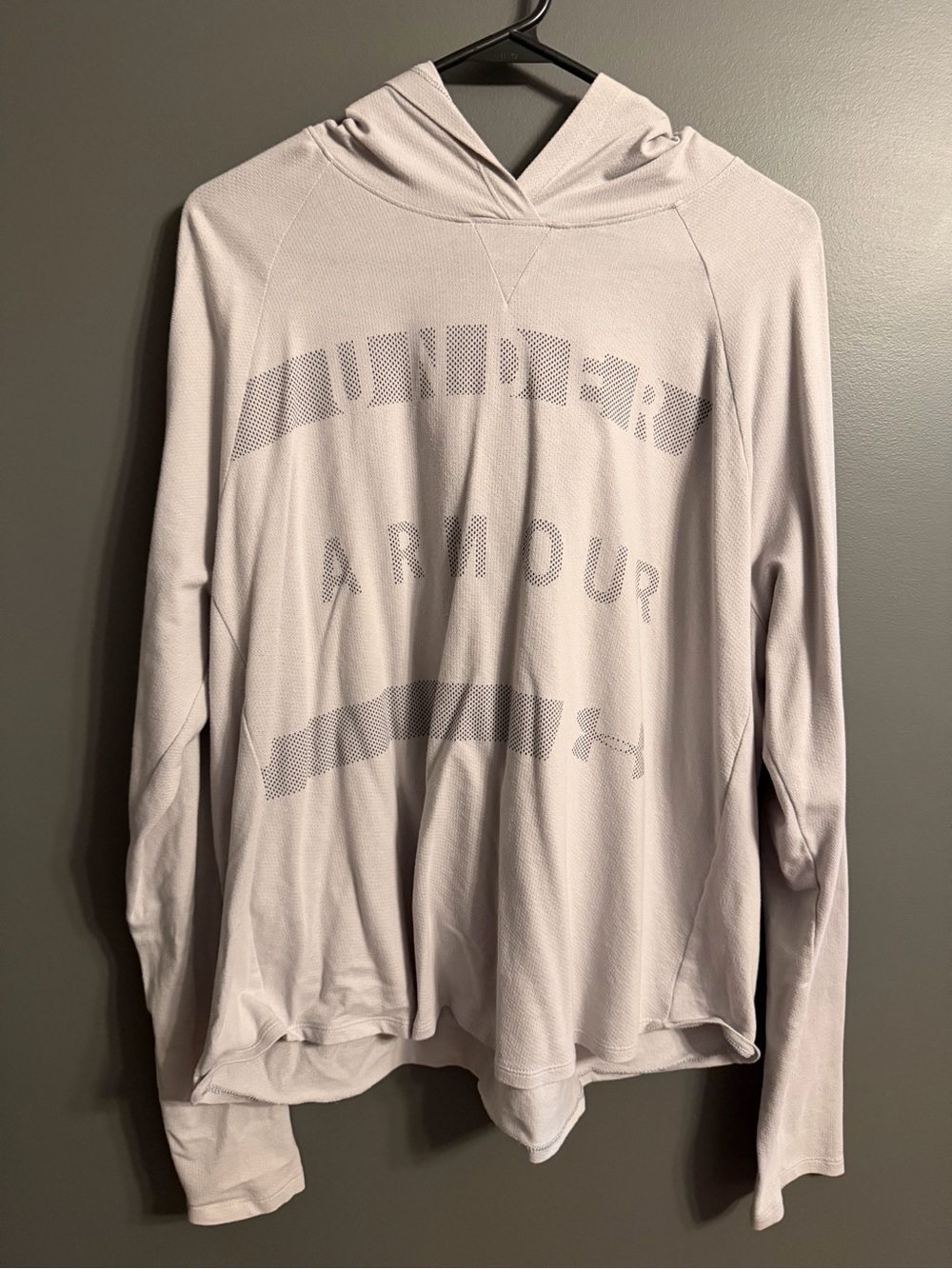 Women’s Under Armour Light Gray Shirt Hoodie with Logo